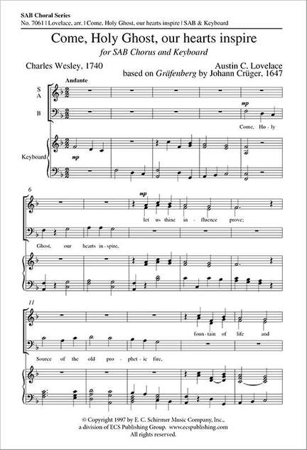 Come, Holy Ghost, Our Hearts Inspire