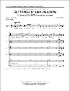 Fred Gramann: God Bestows On Each One a Name