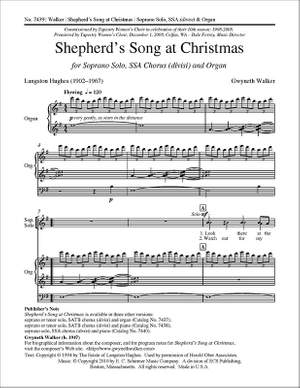 Gwyneth Walker: Shepherd's Song at Christmas