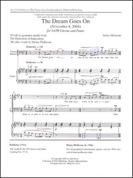 Henry Mollicone: The Dream Goes On: November 4, 2008