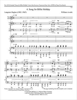 William Averitt: Afro-American Fragments: 4 Song for Billie Holiday