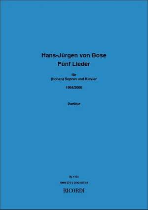 Hans-Jürgen von Bose: 5 Lieder
