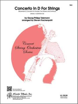 Telemann, G P: Concerto In D For Strings D major