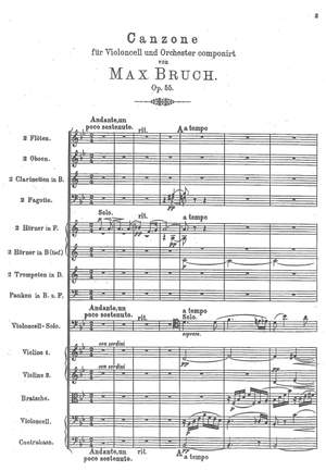 Bruch, Max: Canzone in B-Flat Major for cello and orchestra op. 55