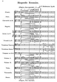 Mackenzie, Alexander Campbell: Rhapsodie Écossaise for orchestra
