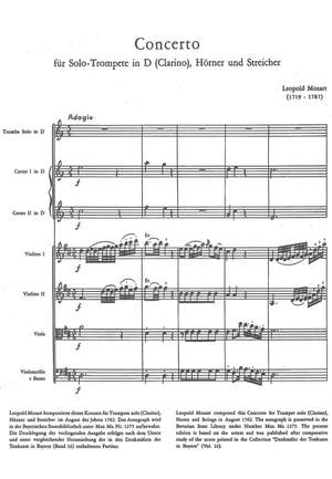 Mozart, Leopold: Concerto for Clarino and Orchestra
