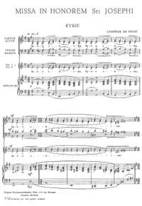 Vocht, Lodewijk de: Missa in honorem Sti Josephi