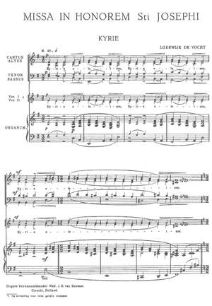 Vocht, Lodewijk de: Missa in honorem Sti Josephi