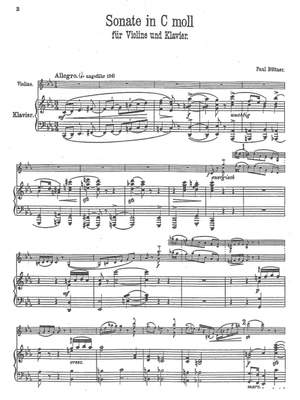 Büttner, Paul: Sonata No. 1 in C minor for violin and piano