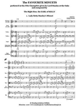 Erskine, Thomas Alexander, Earl of Kelly: The Favourite Minuets for orchestra