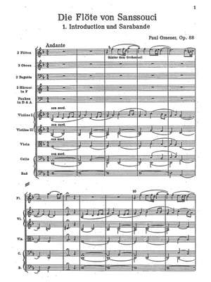 Graener, Paul: Die Flöte von Sanssouci Op. 88, Suite for chamber orchestra