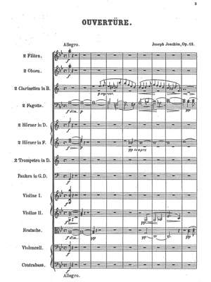 Joachim, Joseph: Elegiac Overture Op. 13 “In memoriam Heinrich von Kleist” for orchestra