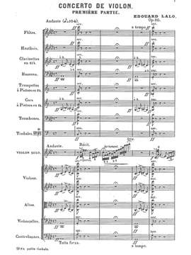 Lalo, Eduard: Concerto en fa pour violon et orchestre Op. 20