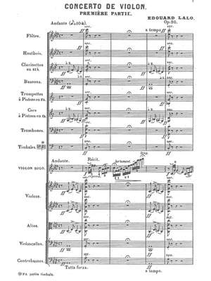 Lalo, Eduard: Concerto en fa pour violon et orchestre Op. 20