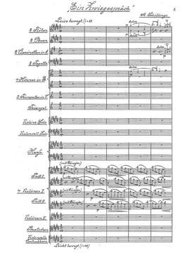 Schillings, Max von: A Conversation “Ein Zwiegespräch“ Tone poem for small orchestra, Op. 8