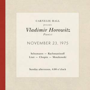 Vladimir Horowitz live at Carnegie Hall - Recital November 23, 1975