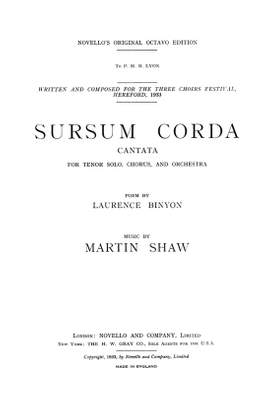 Martin Shaw: Martin Shaw: Sursum Corda