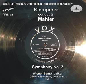 LP Pure, Vol. 26: Klemperer Conducts Mahler (Recorded 1951)