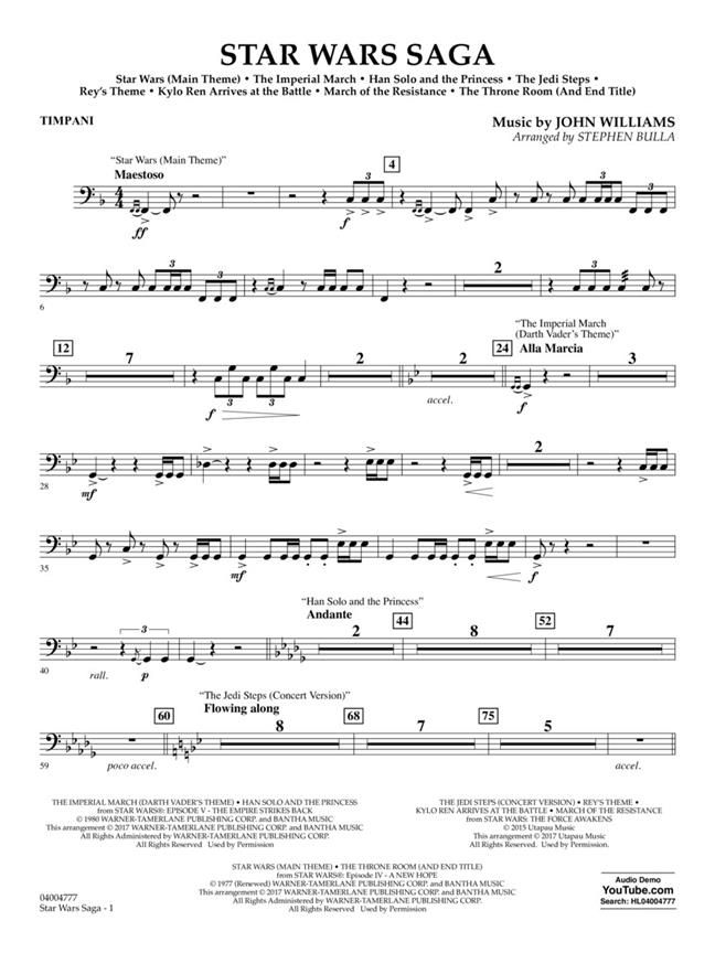 John Williams Star Wars Saga Presto Sheet Music