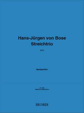 Hans-Jürgen von Bose: String Trio