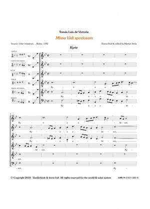 Victoria, Tomás Luis de: Missa Vidi speciosam (SSATTB)