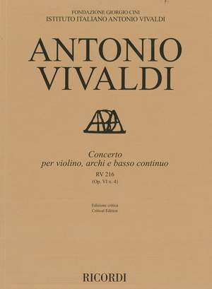 Antonio Vivaldi: Concerto per violino, archi e bc, RV 216 Op.VI/4