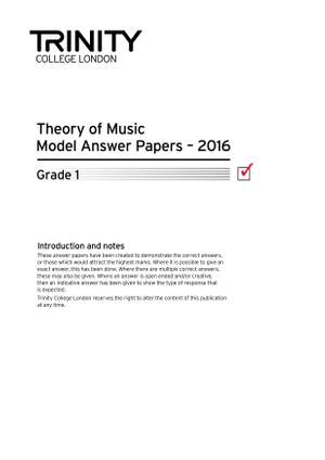 Trinity: Theory Model Answers Paper (2016) Gd 1