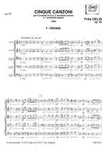 Frits Celis: Cinque Canzoni Product Image
