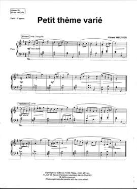 Gérard Meunier: Petit Thème Varié