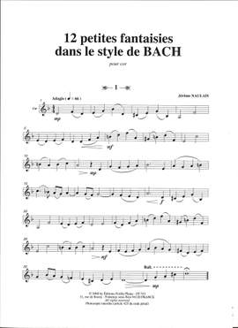 Jérôme Naulais: 12 Petites Fantaisies Dans Le Style De Bach