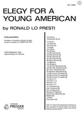 Ronald Lo Presti: Elegy for A Young American