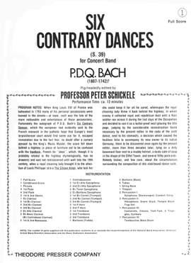 P.D.Q. Bach: Six Contrary Dances (S. 39)