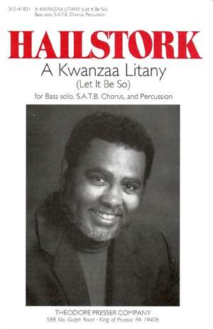 Adolphus Hailstork: A Kwanzaa Litany (Let It Be So)