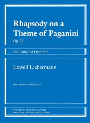 Lowell Liebermann: Rhapsody On A Theme Of Paganini