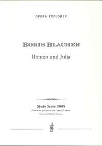 Blacher, Boris: Romeo und Julia. Chamber Opera in Three Parts