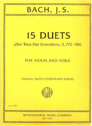 Bach, J S: 15 Duets BWV772-786