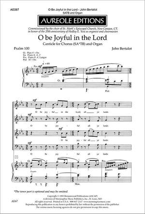 John Bertalot: O Be Joyful in the Lord