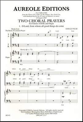 Gerald Near: Two Choral Prayers