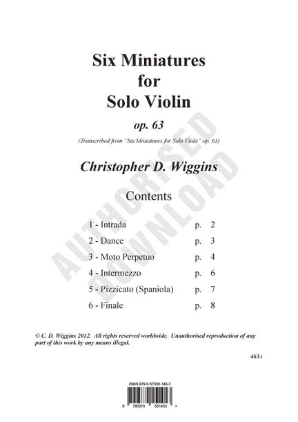 Christopher Wiggins: Six Miniatures op. 63