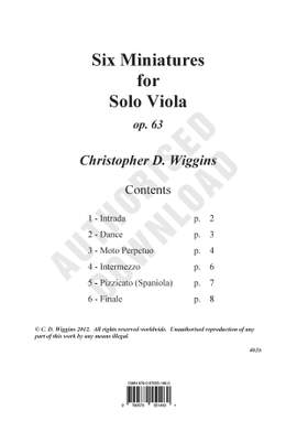 Christopher Wiggins: Six Miniatures op. 63