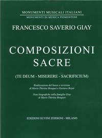 Saverio Giay: Composizioni Sacre Te Deum, Miserere, Sacrificium
