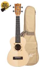DUC525 Concert Solid Top Ukulele - Zebrano B&S Product Image