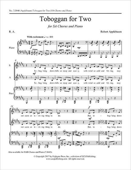 Robert Applebaum: Toboggan for Two