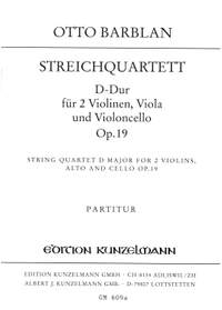 Barblan, Otto: Streichquartett D-Dur op. 19