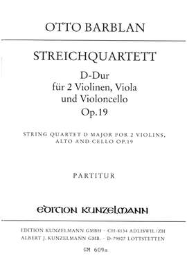 Barblan, Otto: Streichquartett D-Dur op. 19