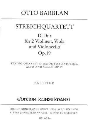 Barblan, Otto: Streichquartett D-Dur op. 19