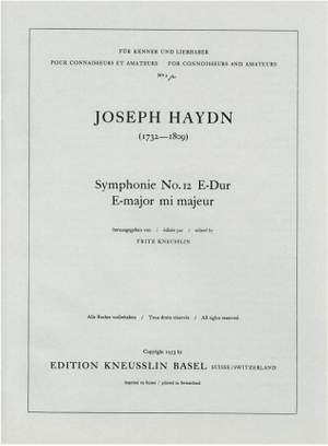 Haydn, Joseph: Sinfonie Nr. 12 E-Dur