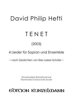 Hefti, David Philip: TENET, 4 Lieder für Sopran und Ensemble