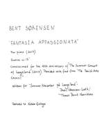 Bent Sørensen: Fantasia Appassionata For Piano Product Image