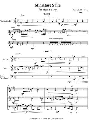 Sivertsen, Kenneth : Miniature Suite for blåsetrio (for brass trio)